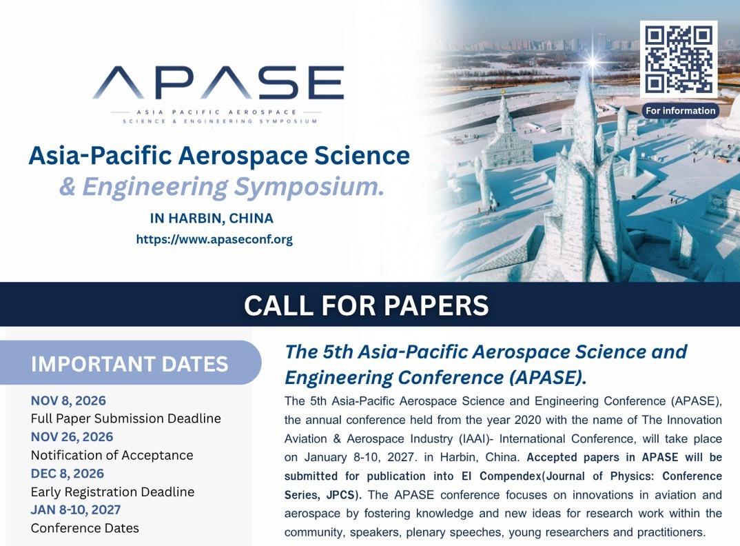 Call for Papers : APASE 2027 (Asia-Pacific Aerospace Science & Engineering Conference)