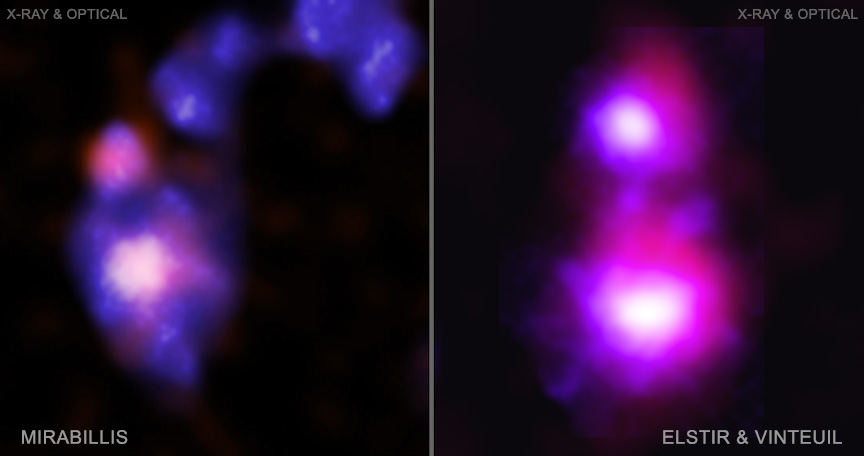 กล้องโทรทรรศน์อวกาศจันทรา  บันทึกภาพหลุมดำยักษ์ที่กำลังกลืนกินกันได้ถึง 2 คู่
