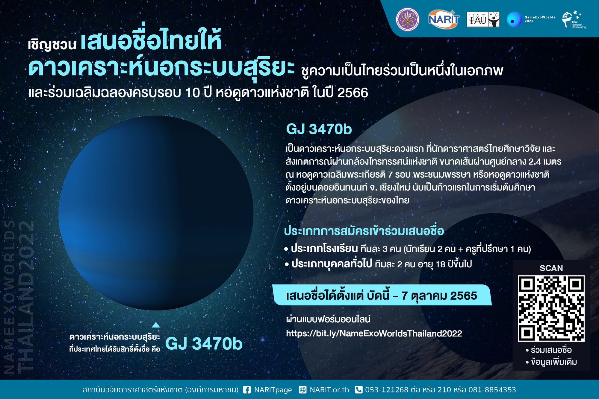 ชวนเสนอชื่อไทยให้ดาวเคราะห์นอกระบบสุริยะ ประจำปี 2565