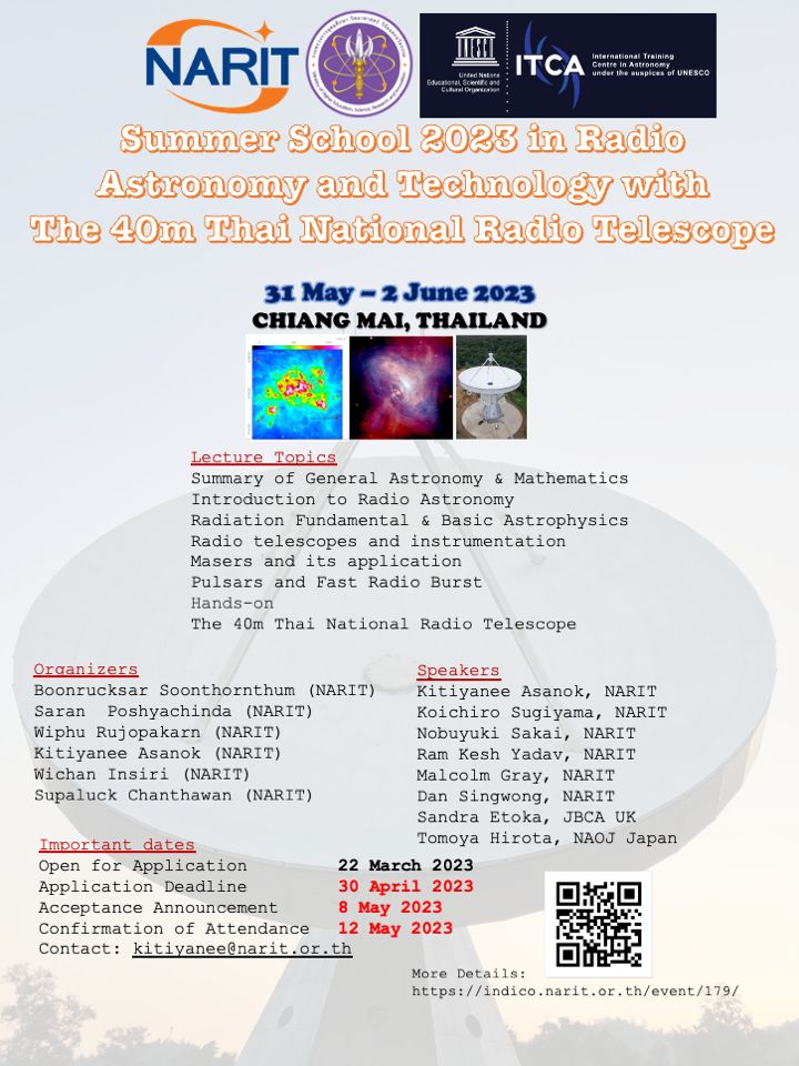 Summer School 2023 in Radio Astronomy and Technology with the 40m Thai National Radio Telescope